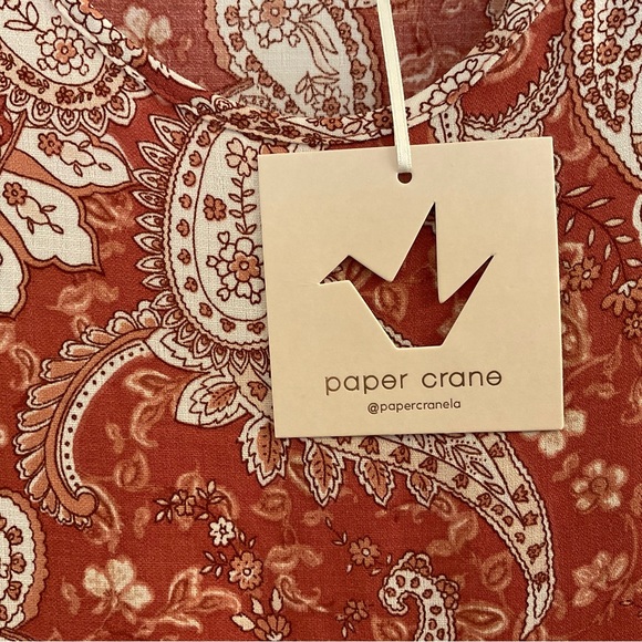 Paper Crane Paisley & Floral Baby Doll Top - NWT - Size XS - Picture 7 of 9